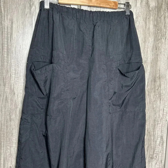 Gerties Pants Wide Leg Pockets Artsy Lagenlook Black Color Size S - Picture 2 of 6